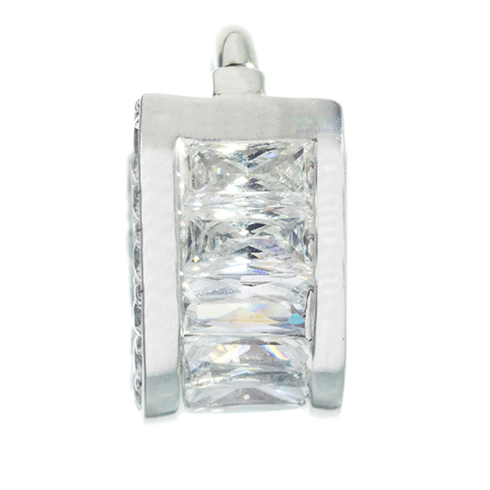 "Searchlight" Hinge Ring in Gold with White CZ's - Image 3