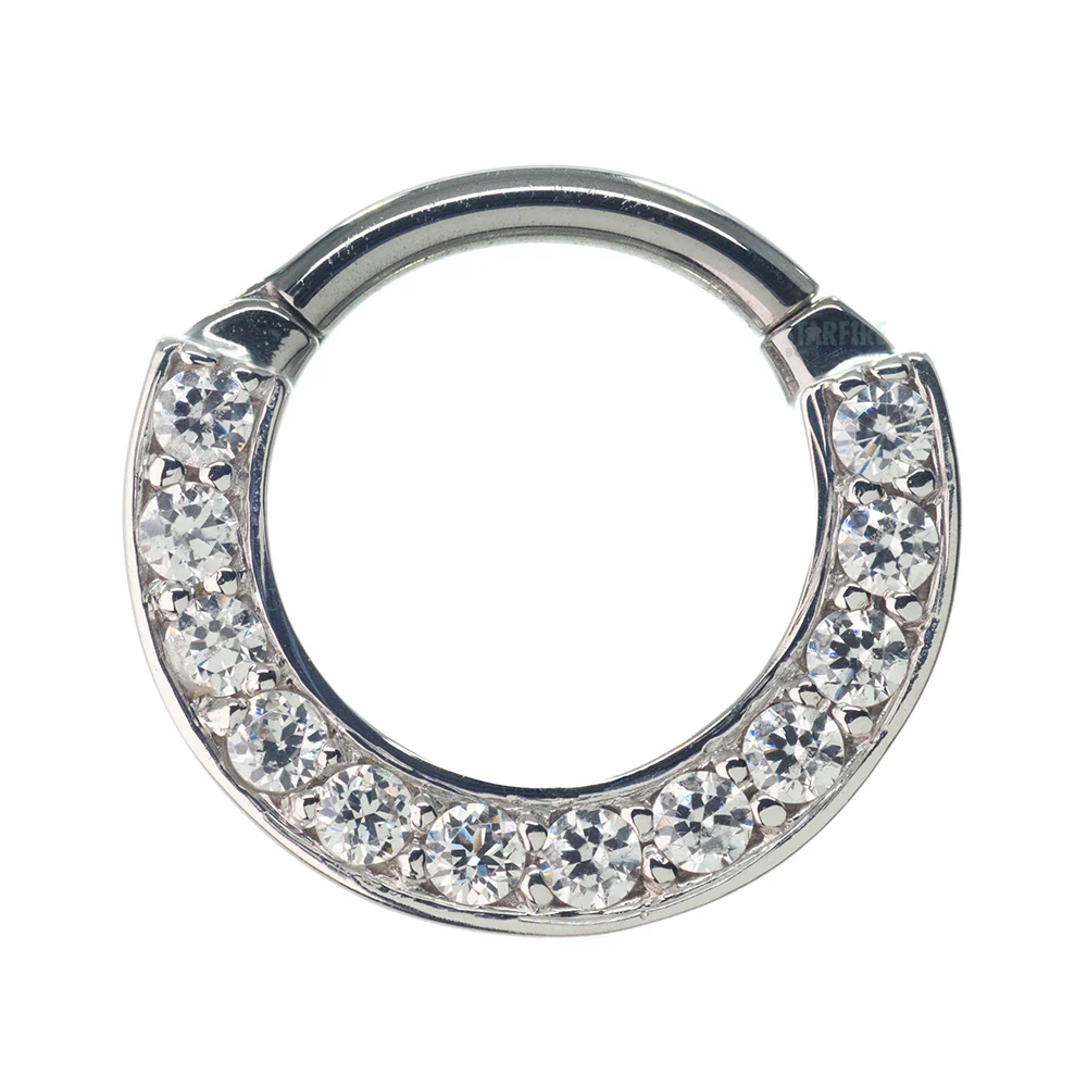 "Searchlight" Hinge Ring in Gold with White CZ's - Image 6
