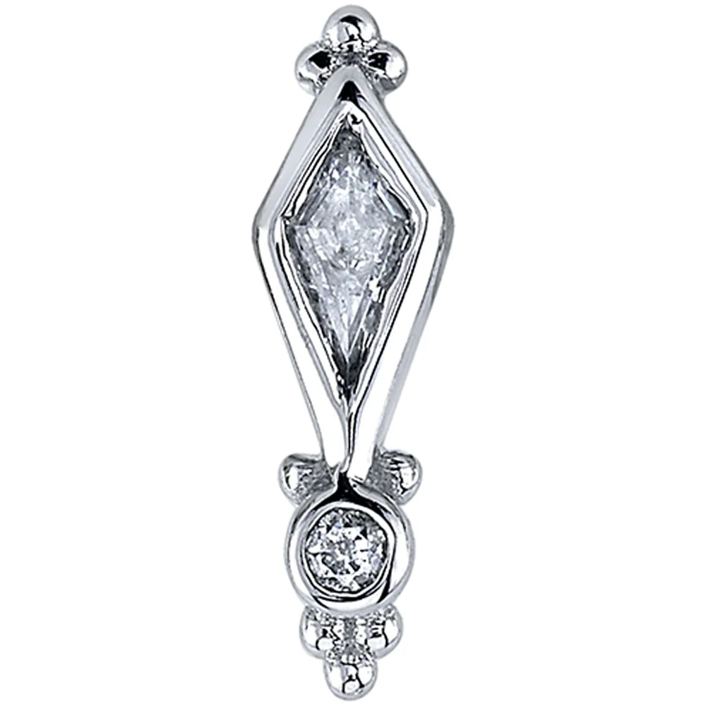 "Sensation" Threaded End in Gold with White CZ's - Image 2