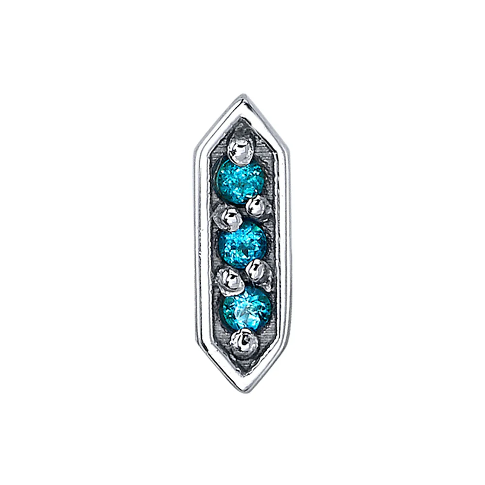 "Sillan" Threaded End in Gold with Paraiba Topaz' - Image 2