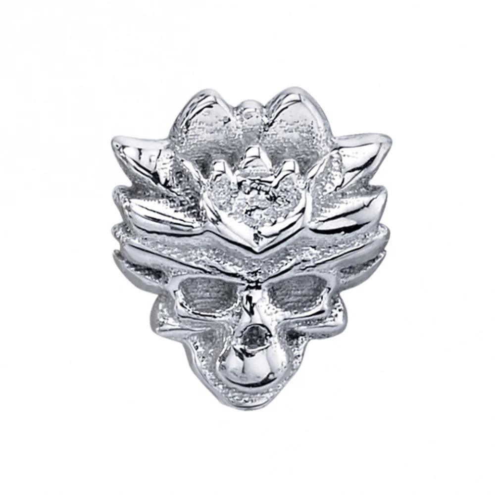 "Skull Lotus" Threaded End in Gold - Image 2