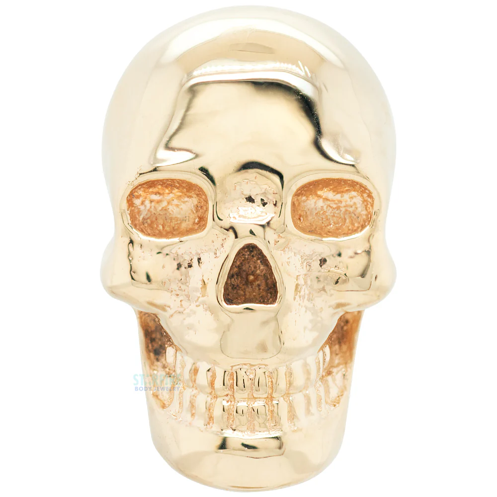 Skull Threaded End in Gold - Image 4
