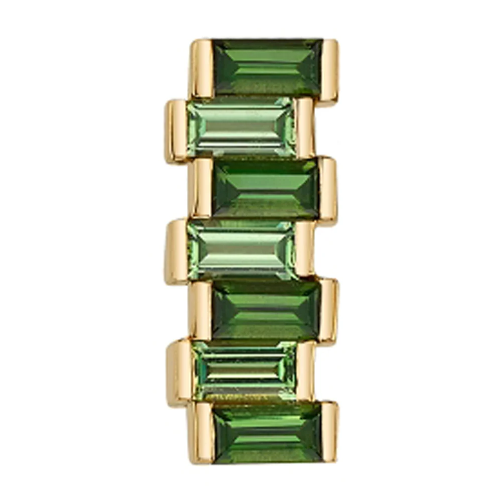 Small "Brandi" Threaded End in Gold with Green Tourmaline and Tsavorite - Image 2