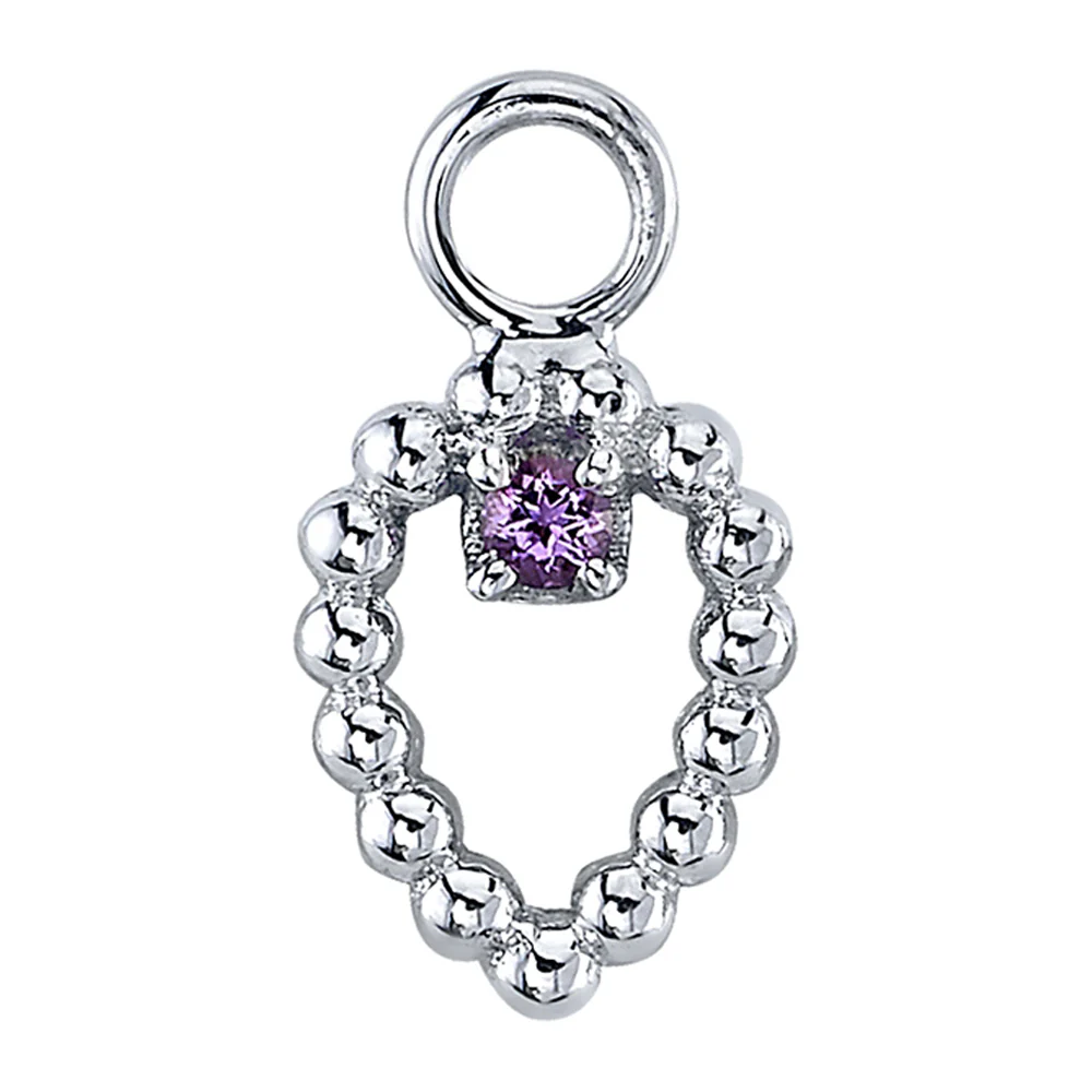 "Sophie Tear" Charm in Gold with Amethyst