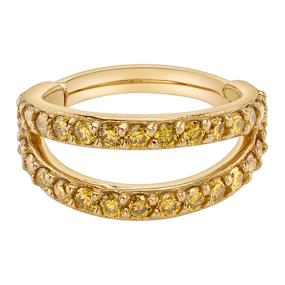 "Spectra" Hinge Ring in Gold with Golden Yellow Diamonds - Image 2