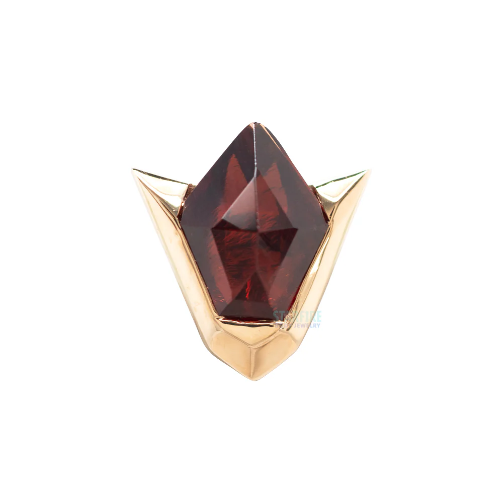 "Spirit of Fire" Threaded End in Gold with Hand Cut Garnet - Image 3