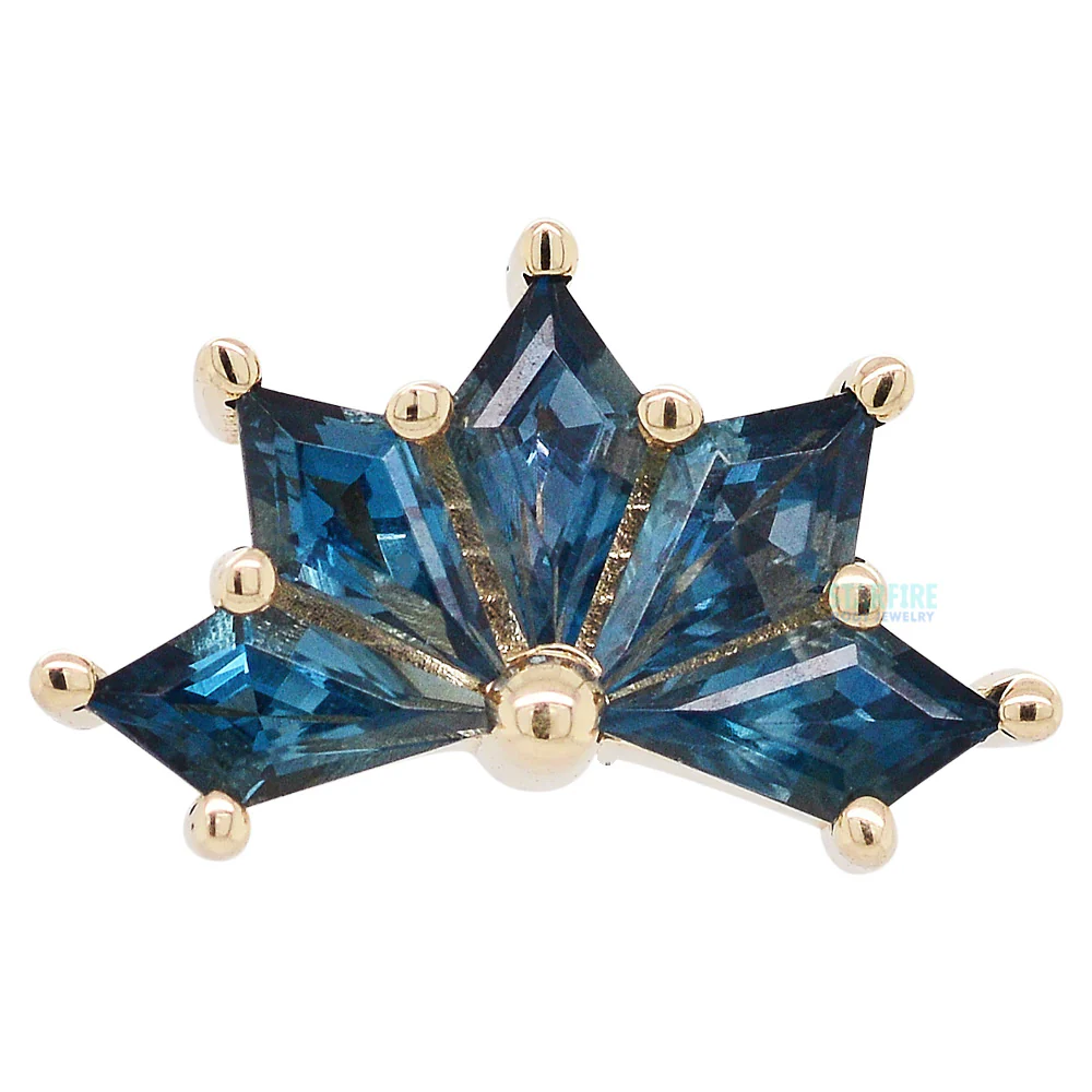 "Spirit" Threaded End in Gold with London Blue Topaz' - Image 3