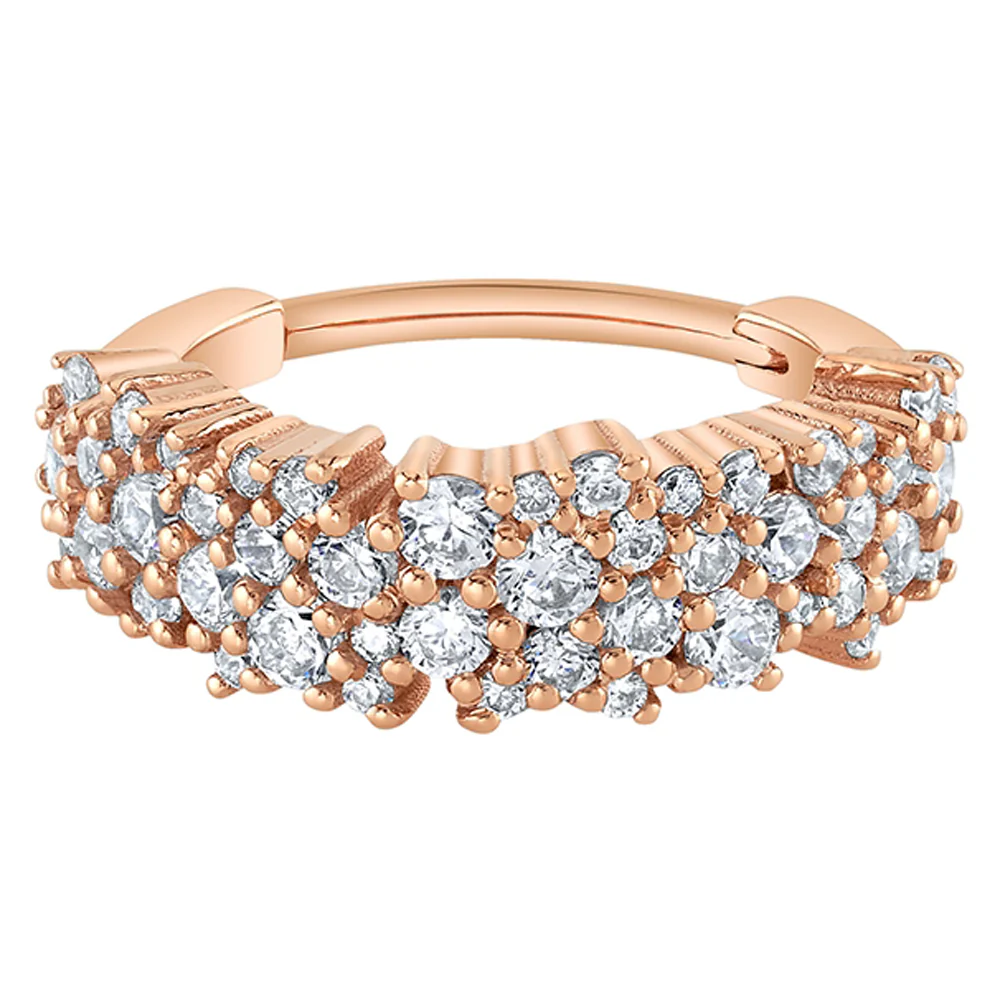 "Stardust" Hinge Ring in Gold with White CZ's - Image 2
