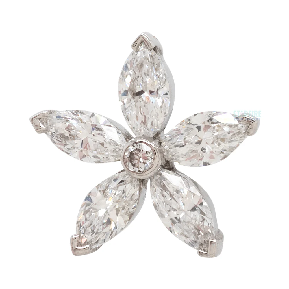 "Starflower" Threaded End in Gold with DIAMONDS