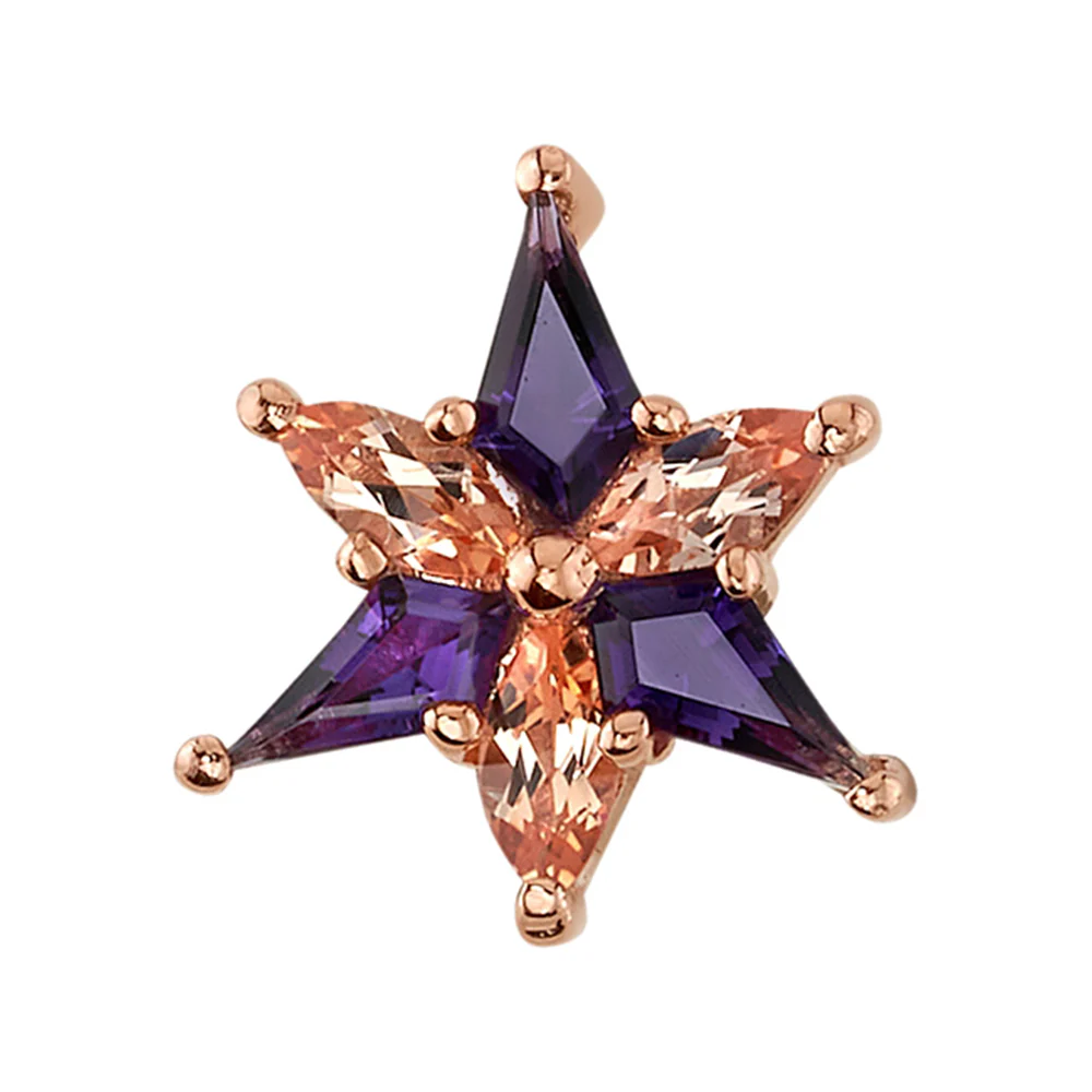 "Stargazer" Threaded End in Gold with Amethyst & Champagne Sapphire - Image 2