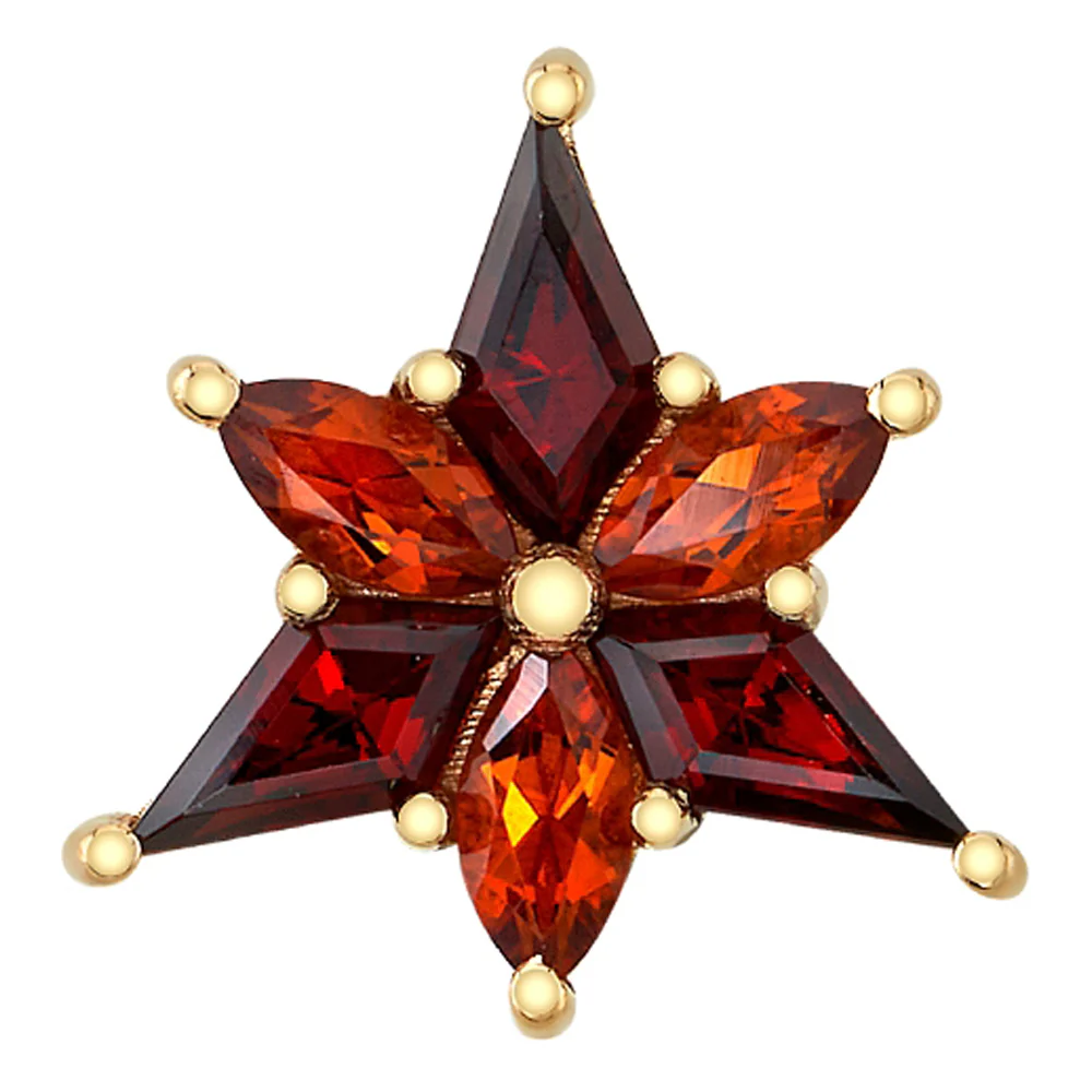 "Stargazer" Threaded End in Gold with Garnet & Madeira Citrine - Image 2