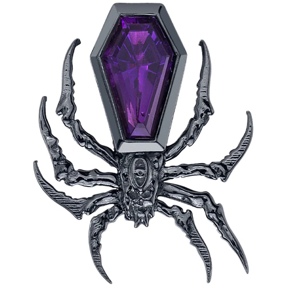 "Street Tombs" Threaded End in Black Rhodium - Gold with Amethyst - Image 2