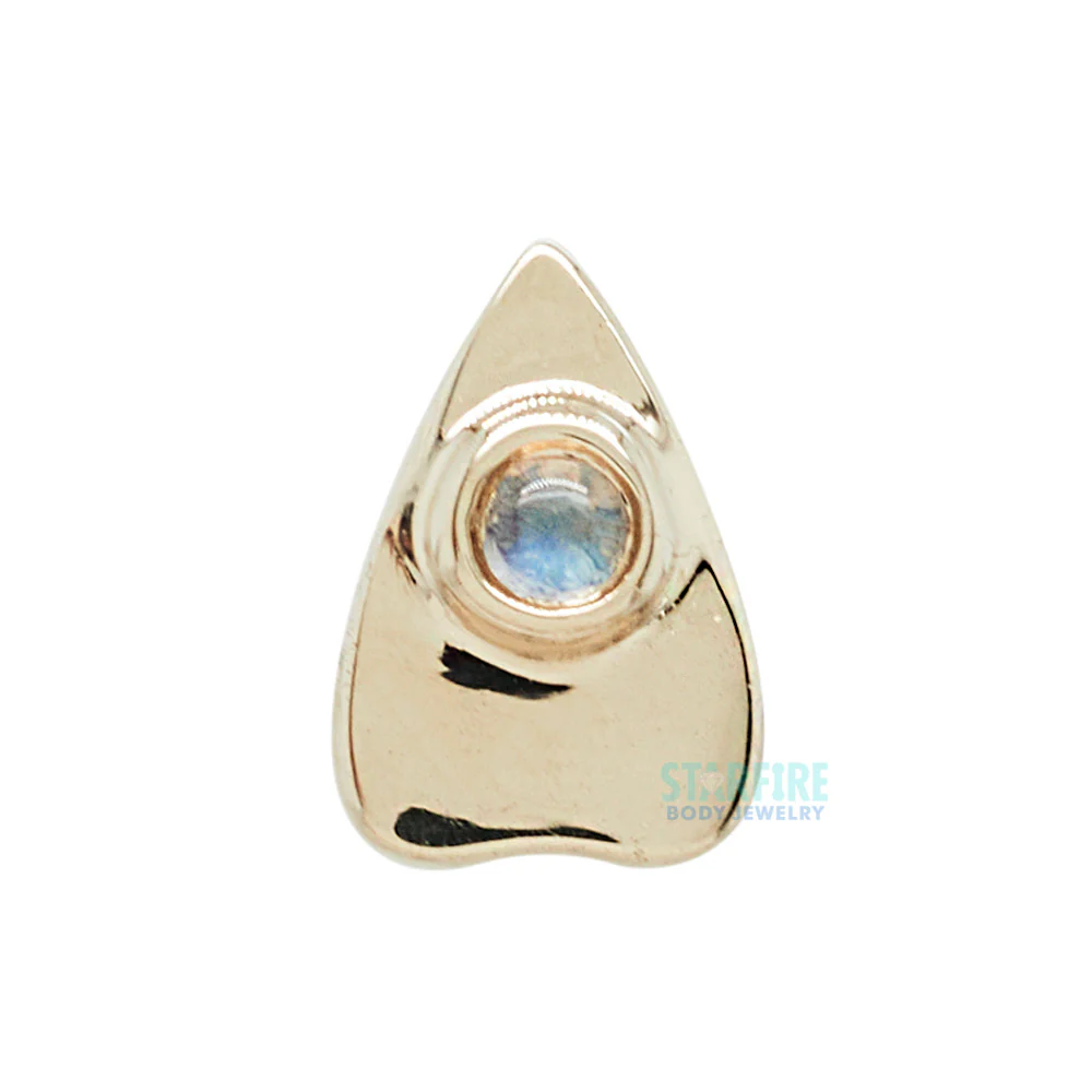 "Summon the Spirit" Threaded End in Gold with Rainbow Moonstone - Image 4
