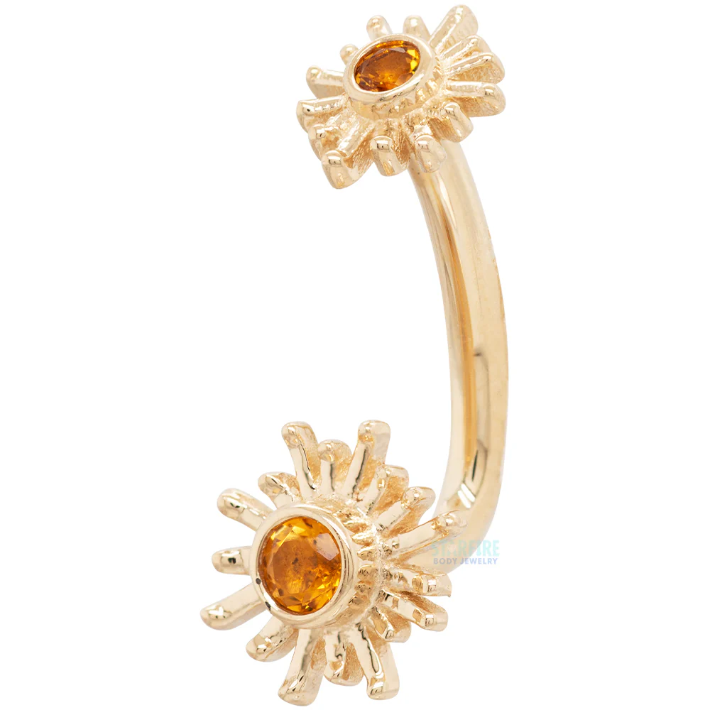 "Sunshine" J Curve in Gold with Citrine - Image 2