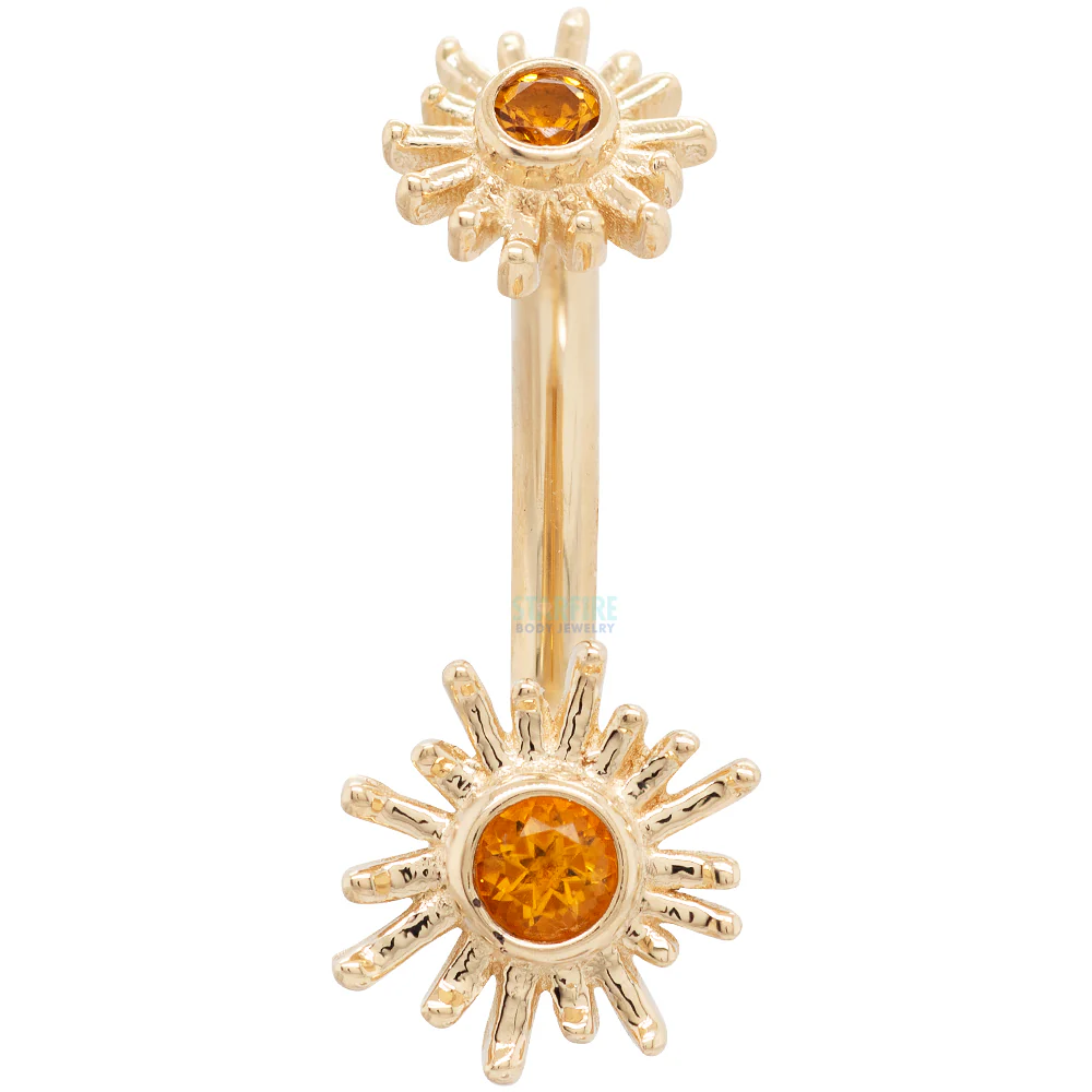 "Sunshine" J Curve in Gold with Citrine - Image 3