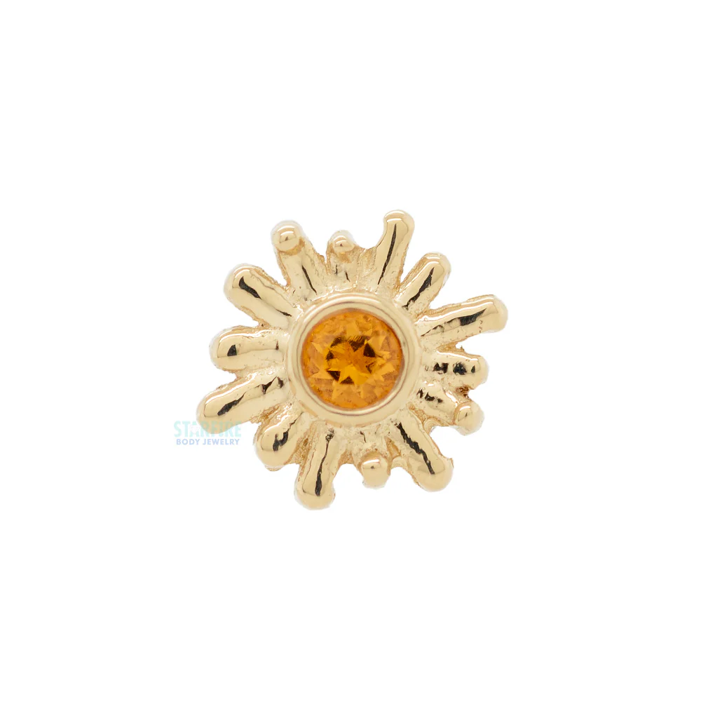 "Sunray" Threaded End in Gold with Citrine - Image 3