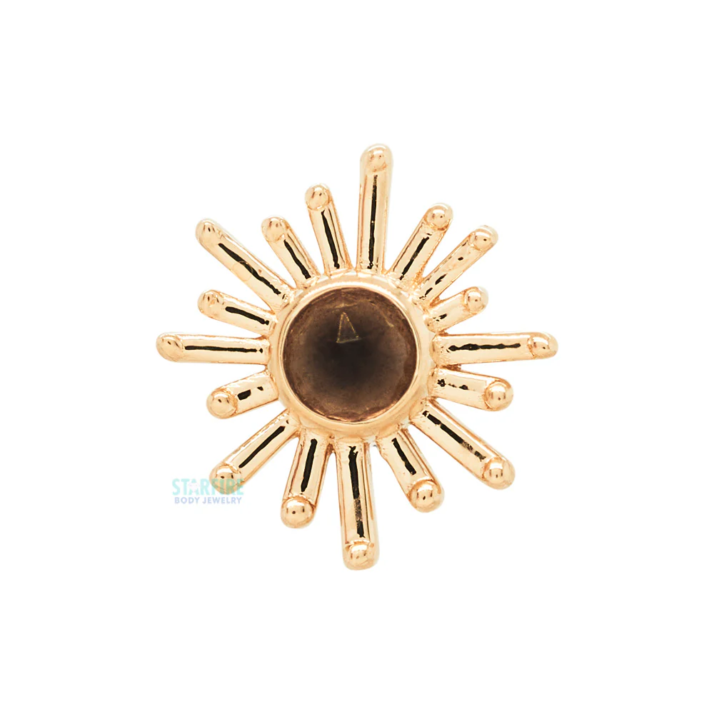 "Sunray" Threaded End in Gold with Rose Cut Smoky Quartz - Image 3