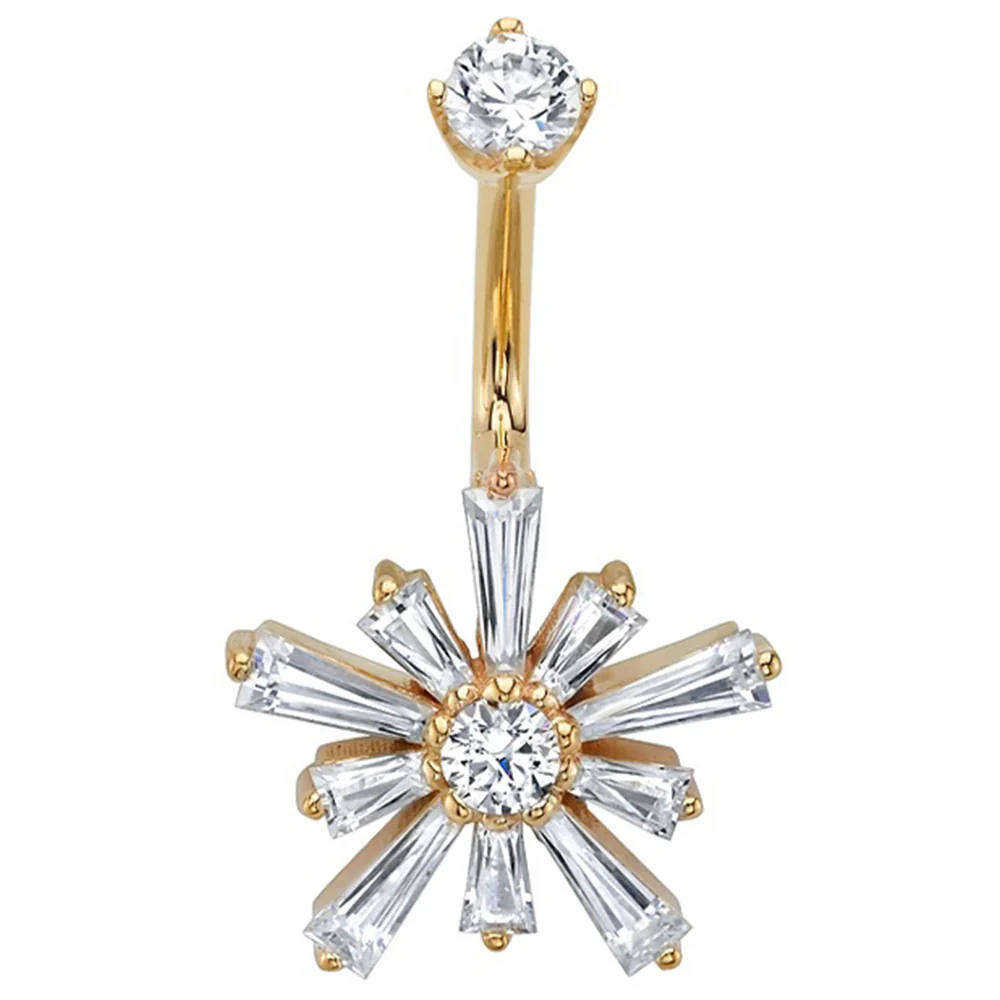 "Supernova" Navel J Curve in Gold with DIAMONDS - Image 2