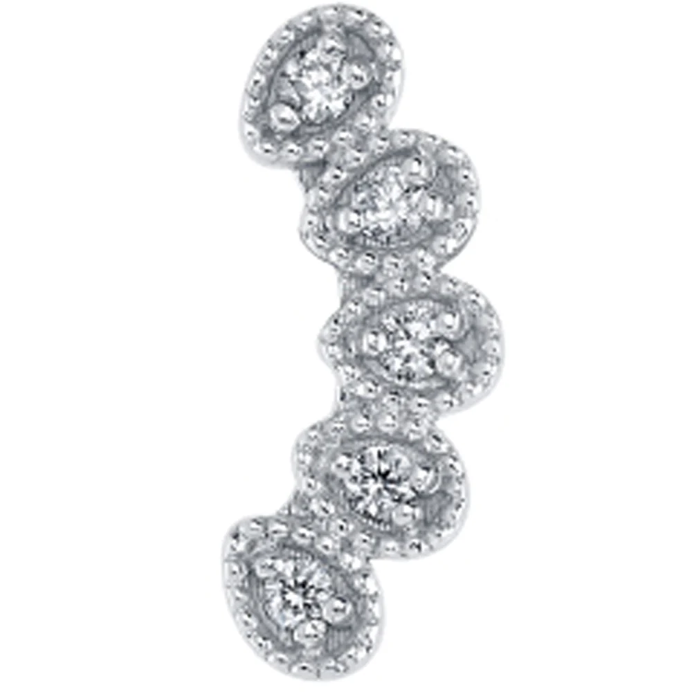 "Susan" Threaded End in Gold with White CZ's