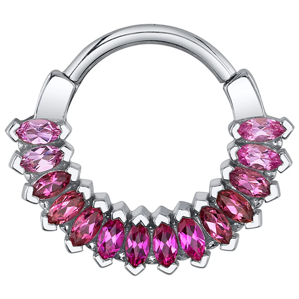 "Sweet Dreams" Hinge Ring in Gold with Hot Pink Sapphire, Pink Tourmaline & Pink Sapphires - Image 2