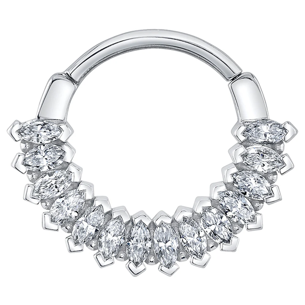 "Sweet Dreams" Hinge Ring in Gold with White CZ's