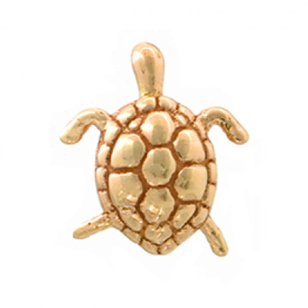 Swimming Turtle Threaded End in Gold - Image 2