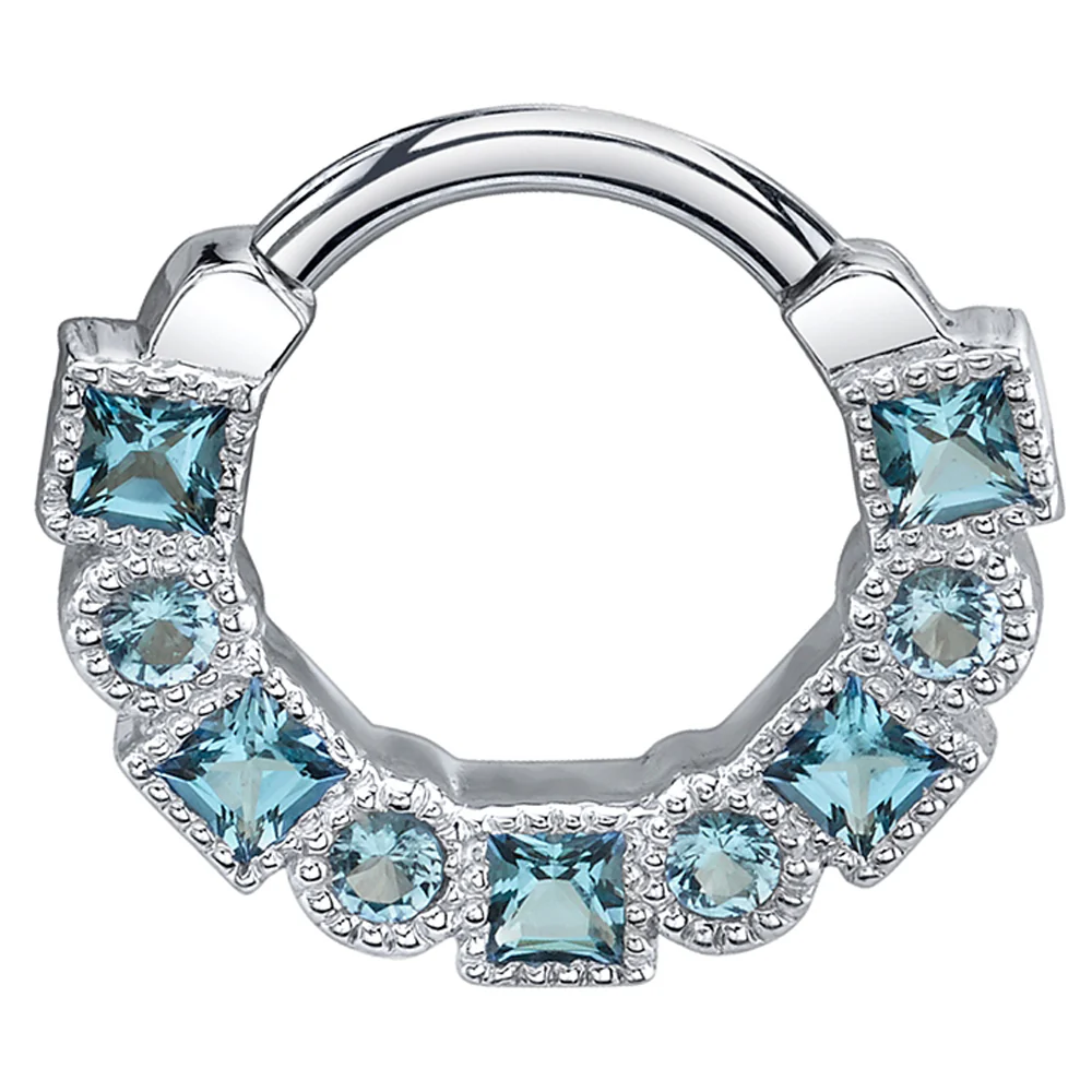 "Talus" Hinge Ring in Gold with Swiss Blue Topaz - Image 2