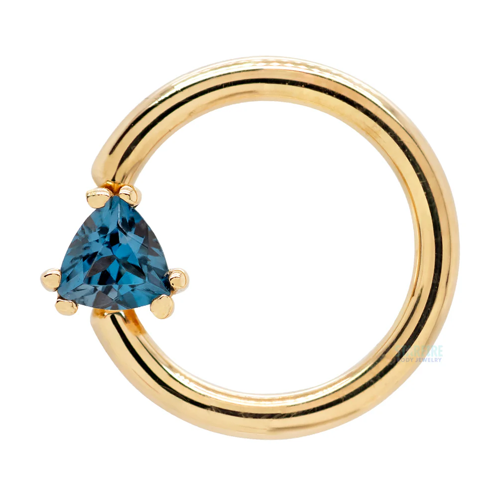 "Tanti" Seam Ring in Gold with London Blue Topaz - Image 3