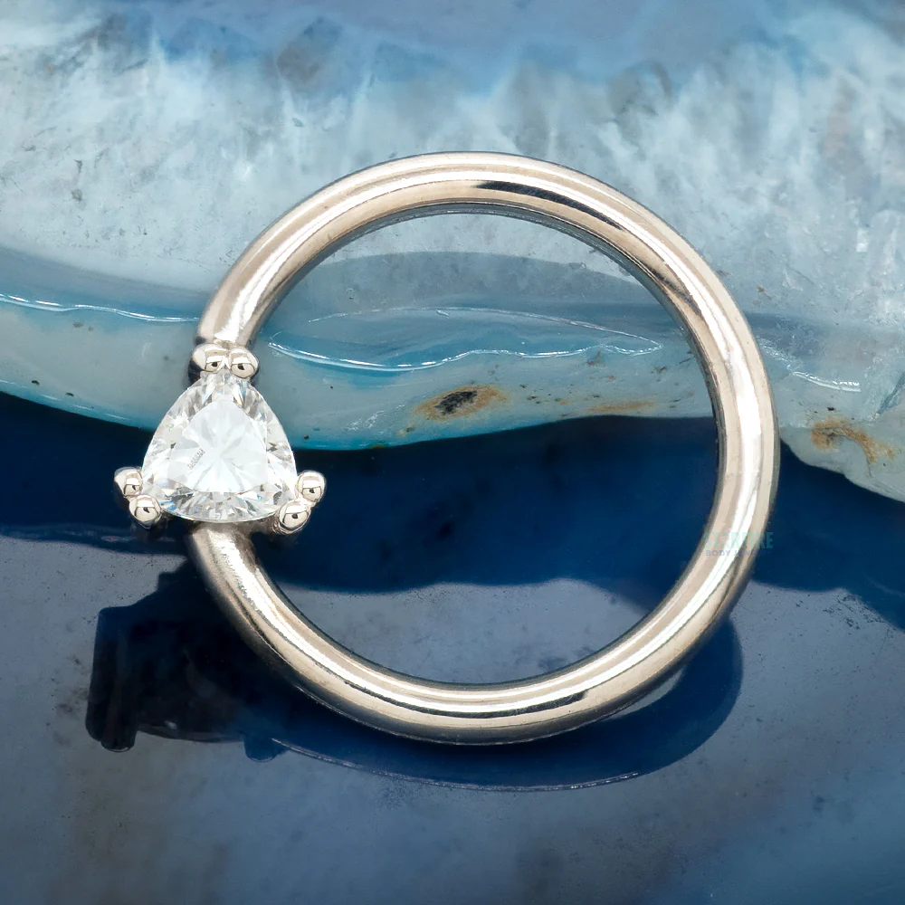 "Tanti" Seam Ring in Gold with White CZ - Image 2
