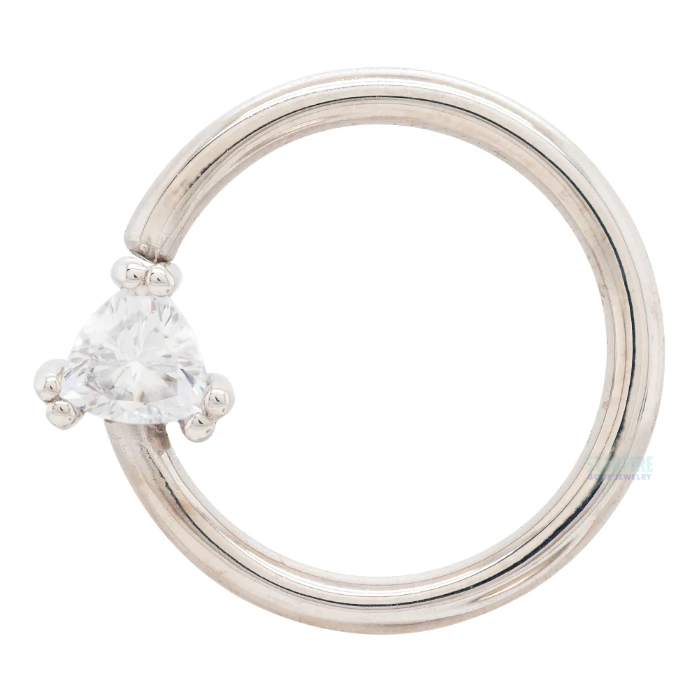 "Tanti" Seam Ring in Gold with White CZ - Image 4