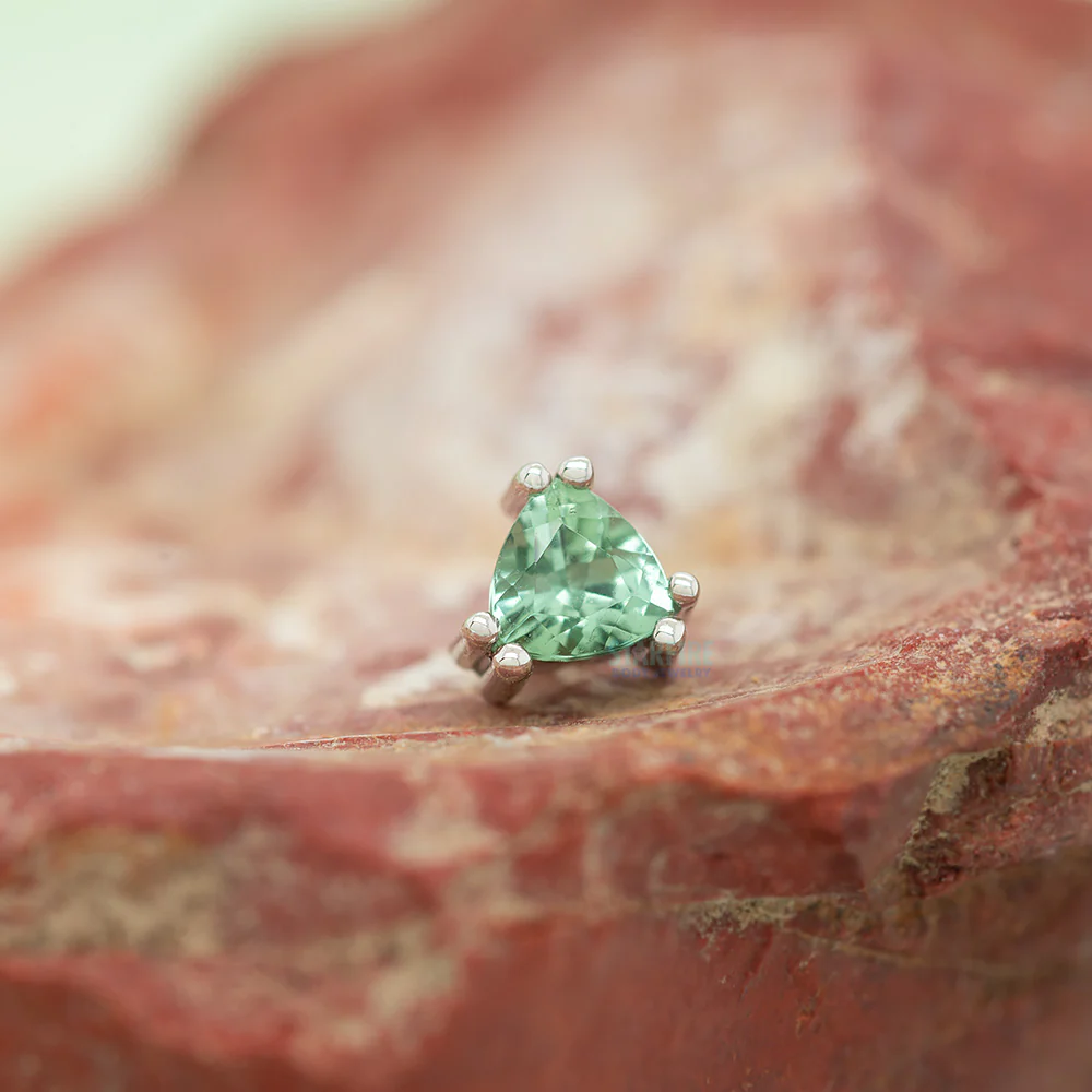 "Tanti" Threaded End in Gold with Seafoam Tourmaline - Image 2