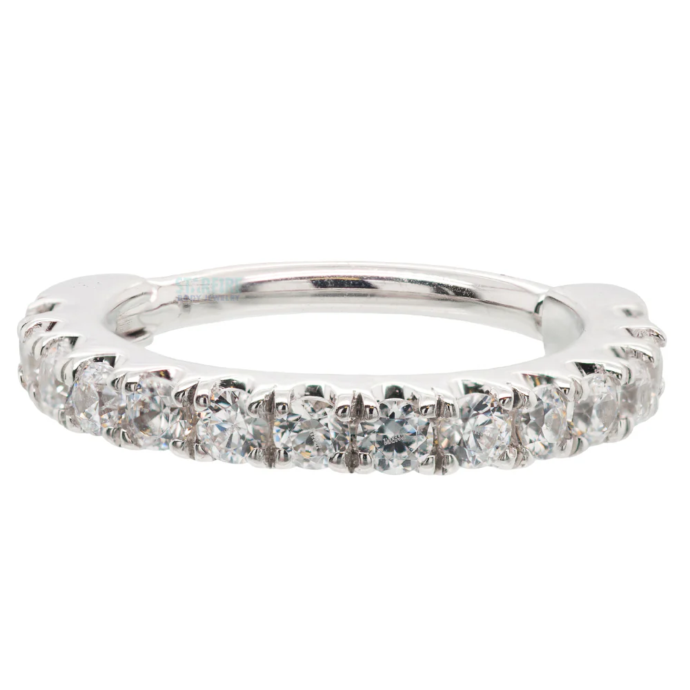 "Telesto" Hinge Ring in Gold with White CZ's - Image 5