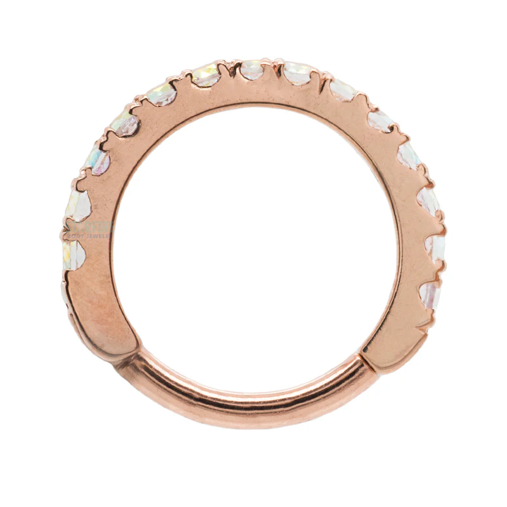 "Telesto" Hinge Ring in Gold with Mercury Mist Topaz' - Image 3