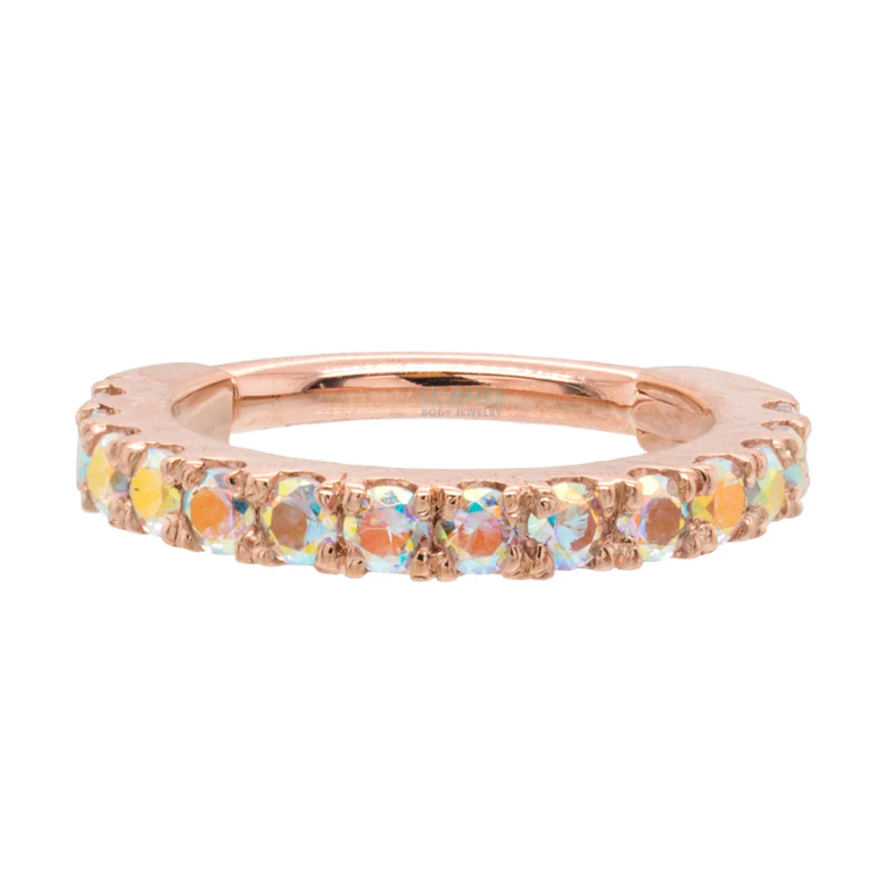 "Telesto" Hinge Ring in Gold with Mercury Mist Topaz' - Image 6