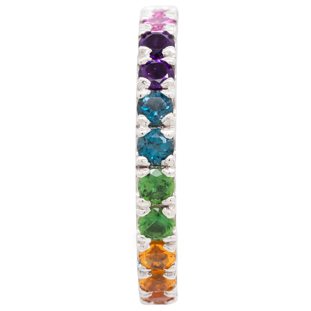 "Telesto" Hinge Ring in Gold with Rainbow in Genuine Gemstones - Image 3