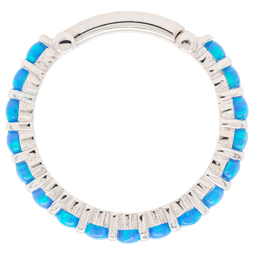 "Telesto" Hinge Ring in Gold with Sky Blue Opals - Image 4