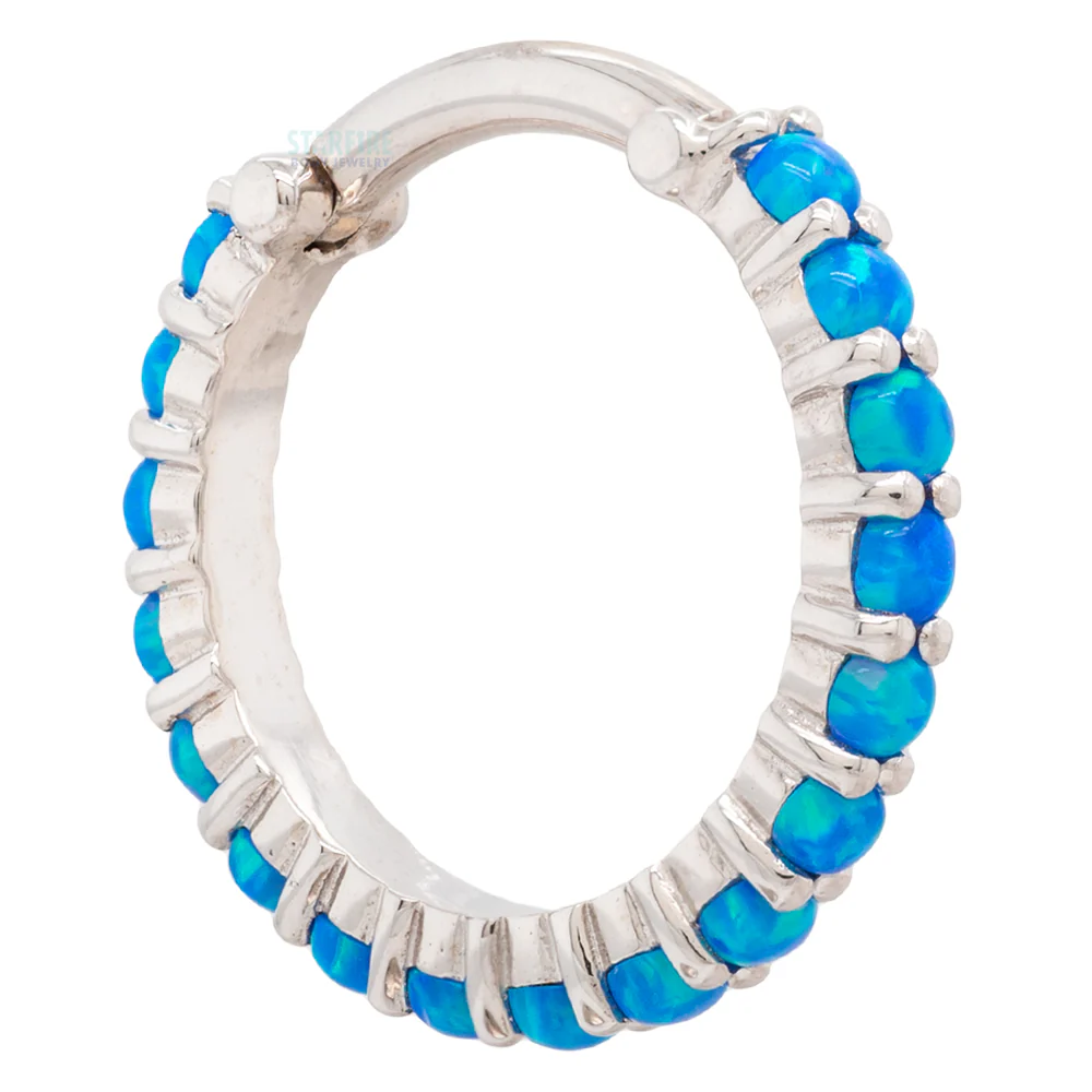 "Telesto" Hinge Ring in Gold with Sky Blue Opals - Image 5