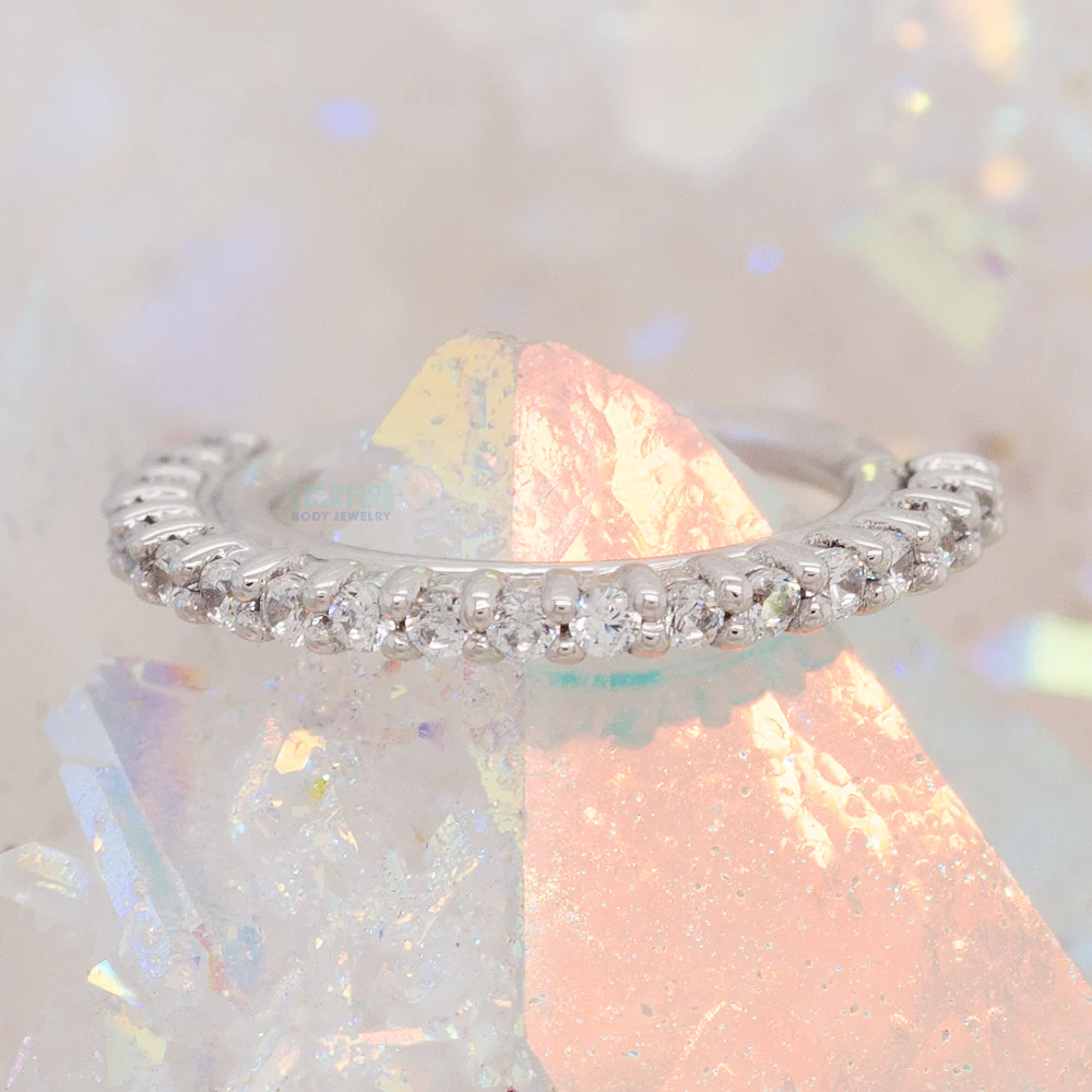 "Telesto" Seam Ring in Gold with White CZ's - Image 2