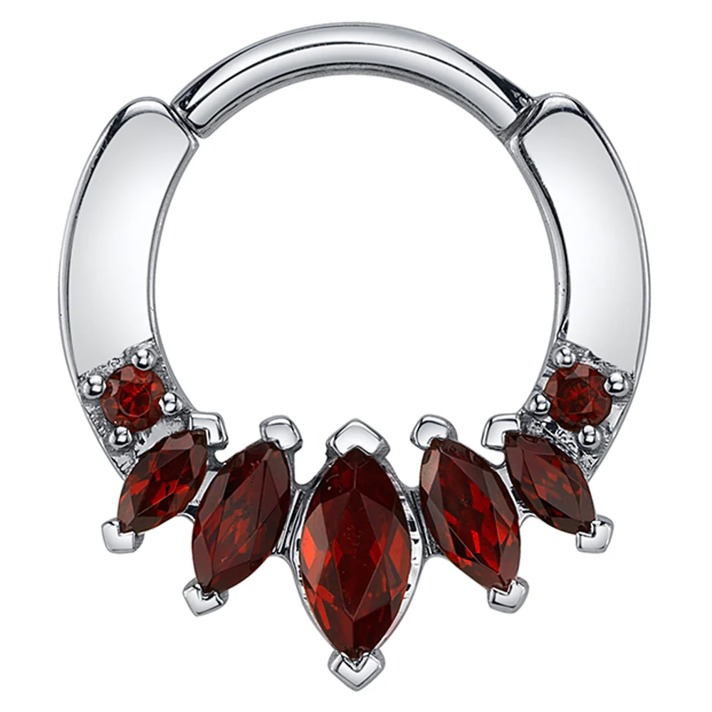 "Tesseract" Hinge Ring in Gold with Garnets - Image 2