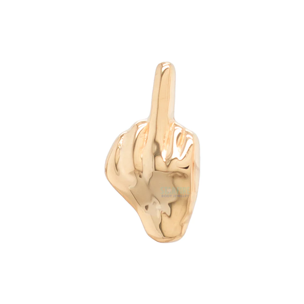 "The Majeure" (middle finger) Threaded End in Gold & Platinum - Image 3