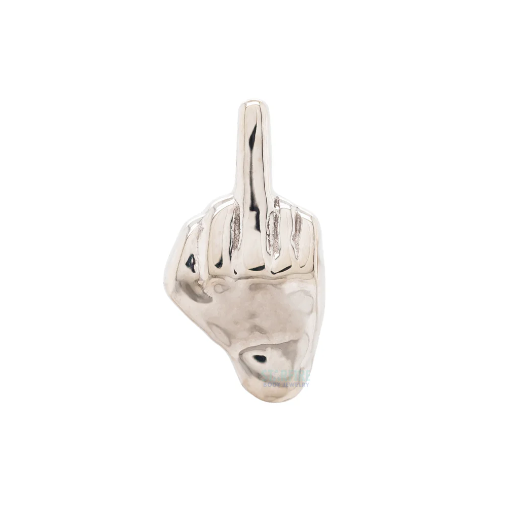 "The Majeure" (middle finger) Threaded End in Gold & Platinum - Image 5