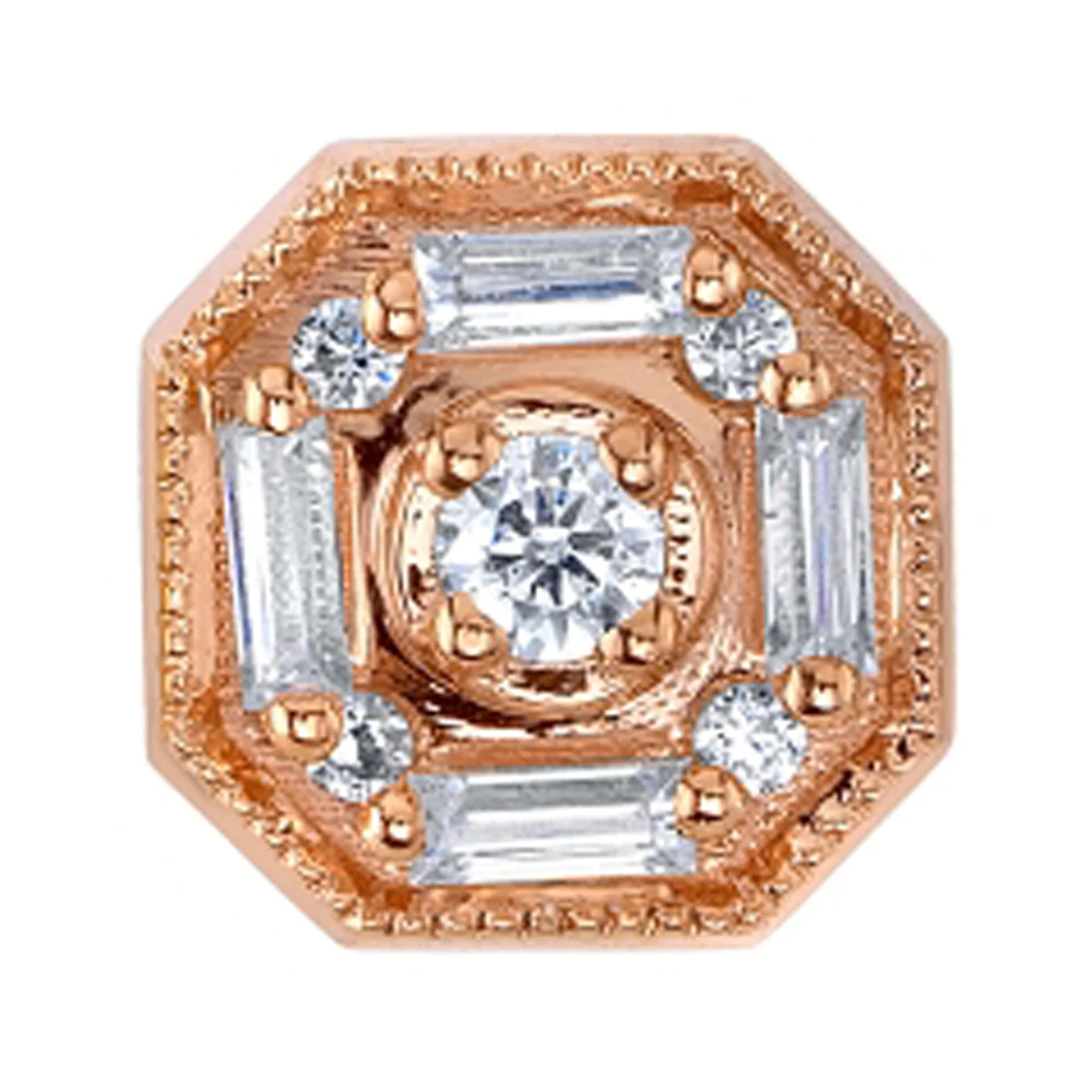 "The Watcher" Threaded End in Gold with DIAMONDS