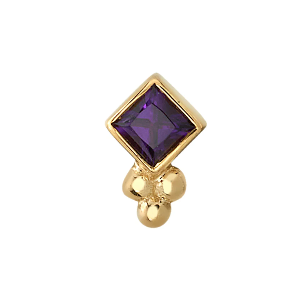 "Thea" Threaded End in Gold with Amethyst - Image 2