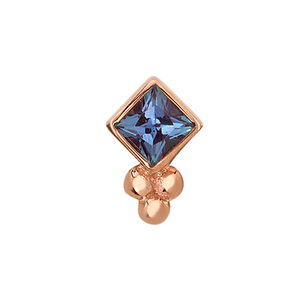 "Thea" Threaded End in Gold with London Blue Topaz - Image 2