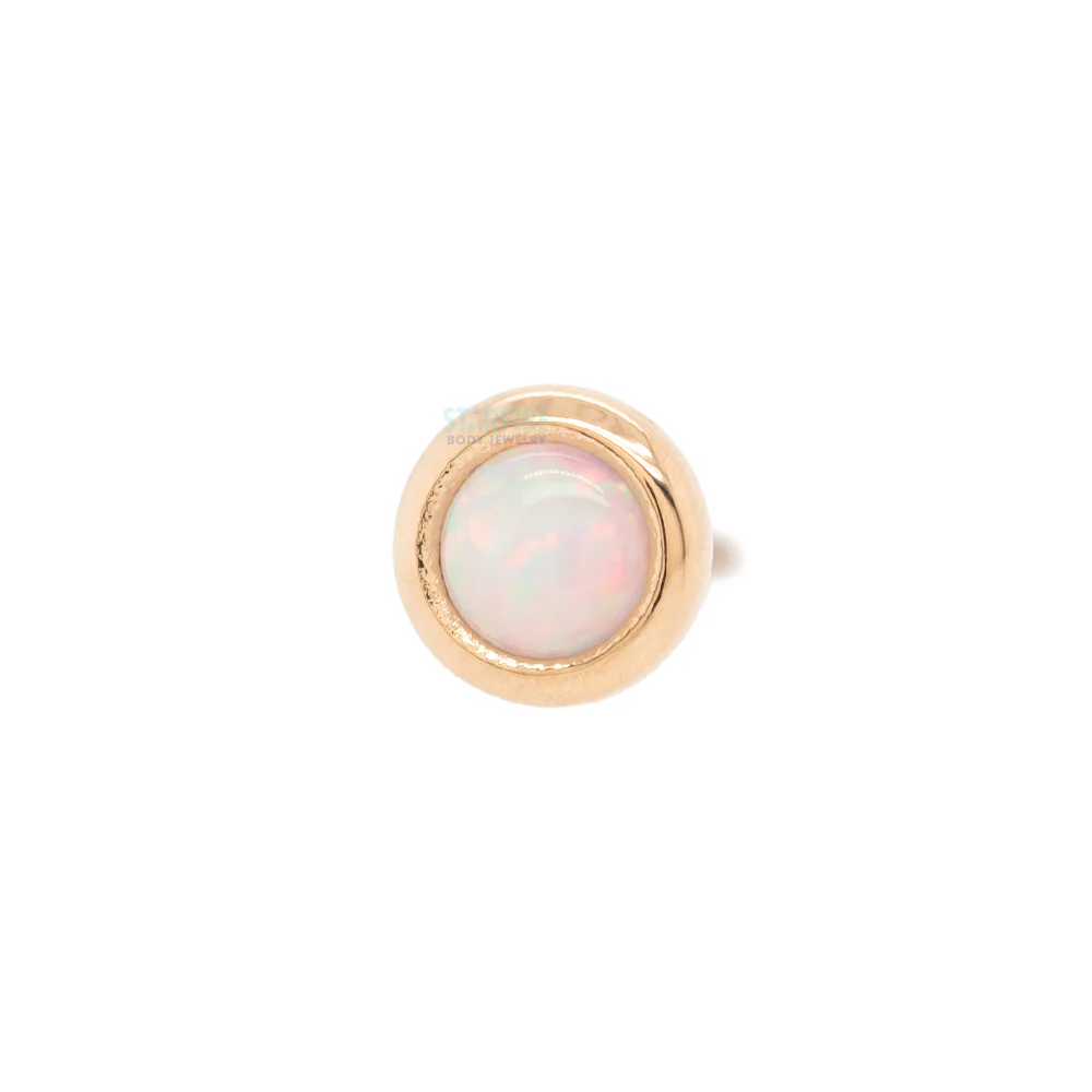 threadless: 2mm Round Opal Pin in Gold Cup - Image 5