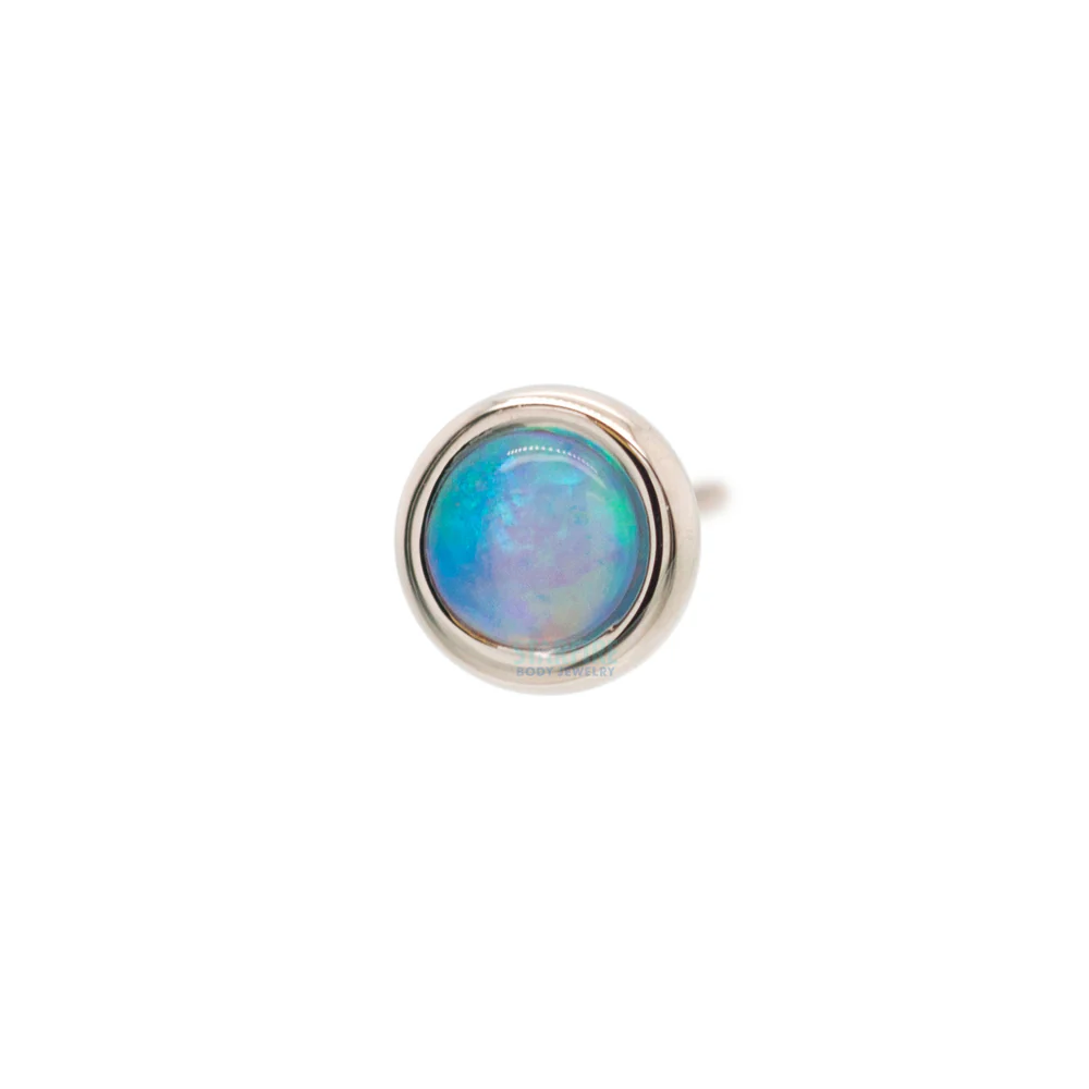 threadless: 2mm Round Opal Pin in Gold Cup - Image 6