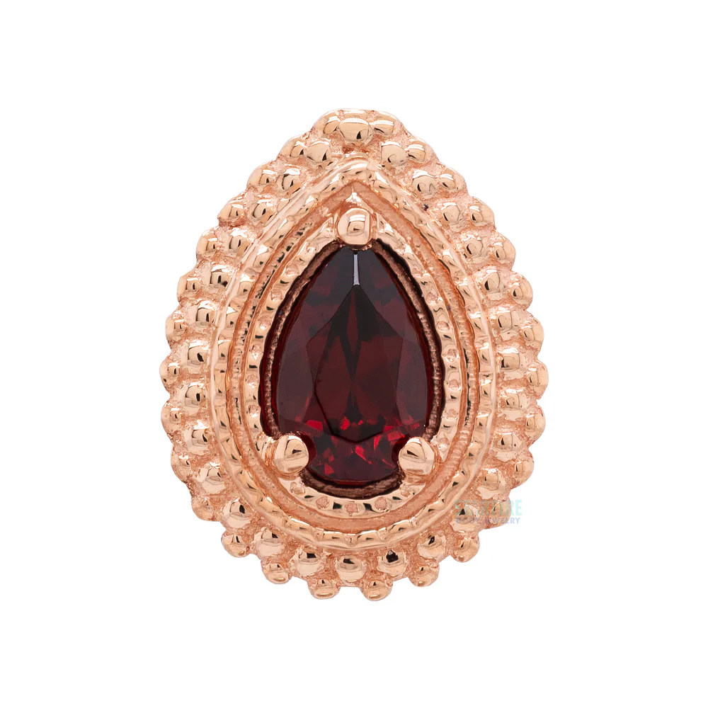 threadless: Afghan Pear Pin in Gold with Garnet - Image 2