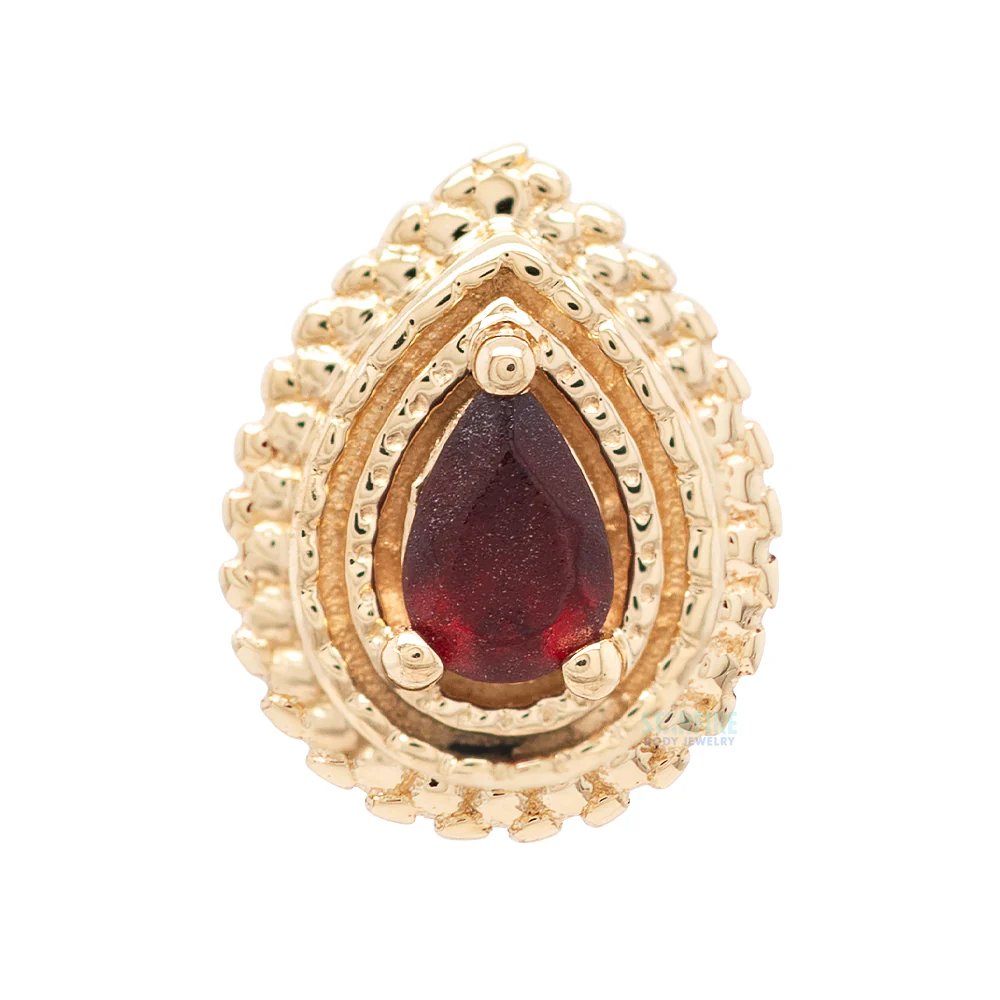 threadless: Afghan Pear Pin in Gold with Sandblasted Garnet - Image 3