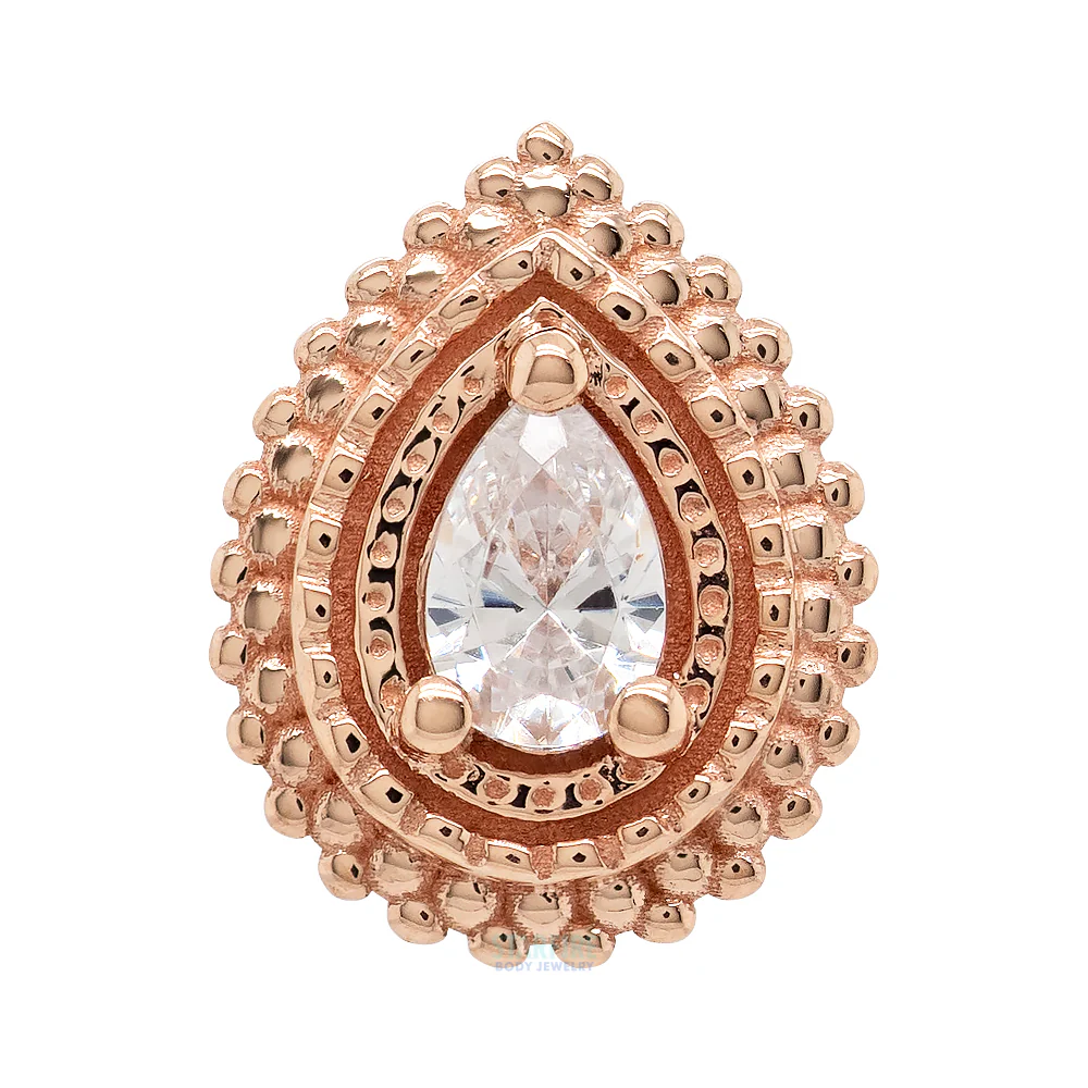 threadless: Afghan Pear Pin in Gold with White CZ - Image 5