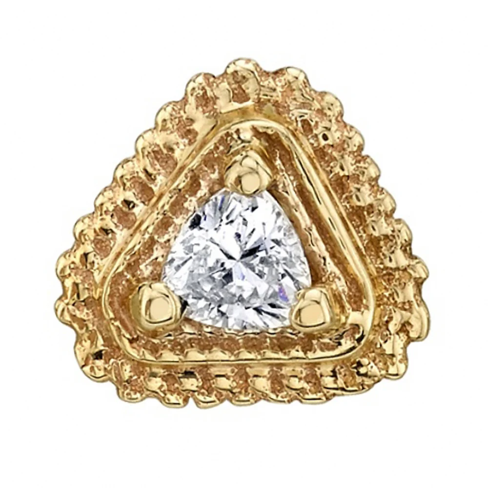 threadless: Afghan Trillion Pin in Gold with White CZ - Image 2